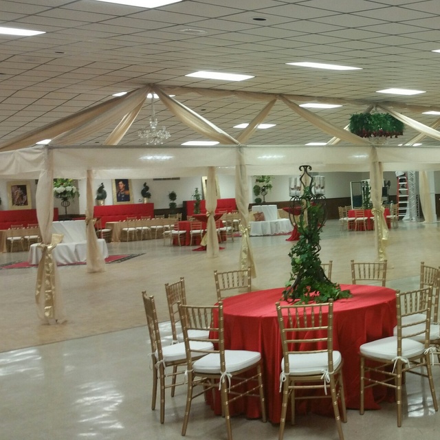 Fireman's Training Center - indoor tent setup