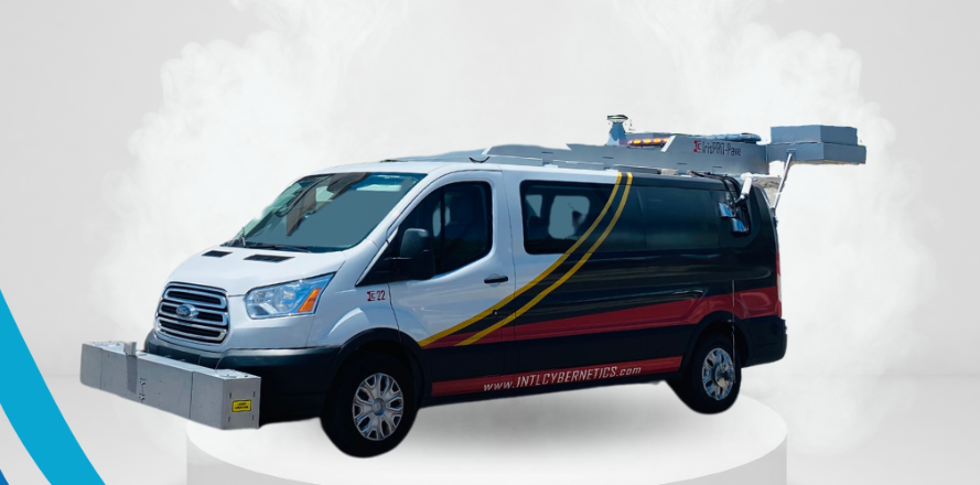 Image of Van with scanning equipment on it for road survey