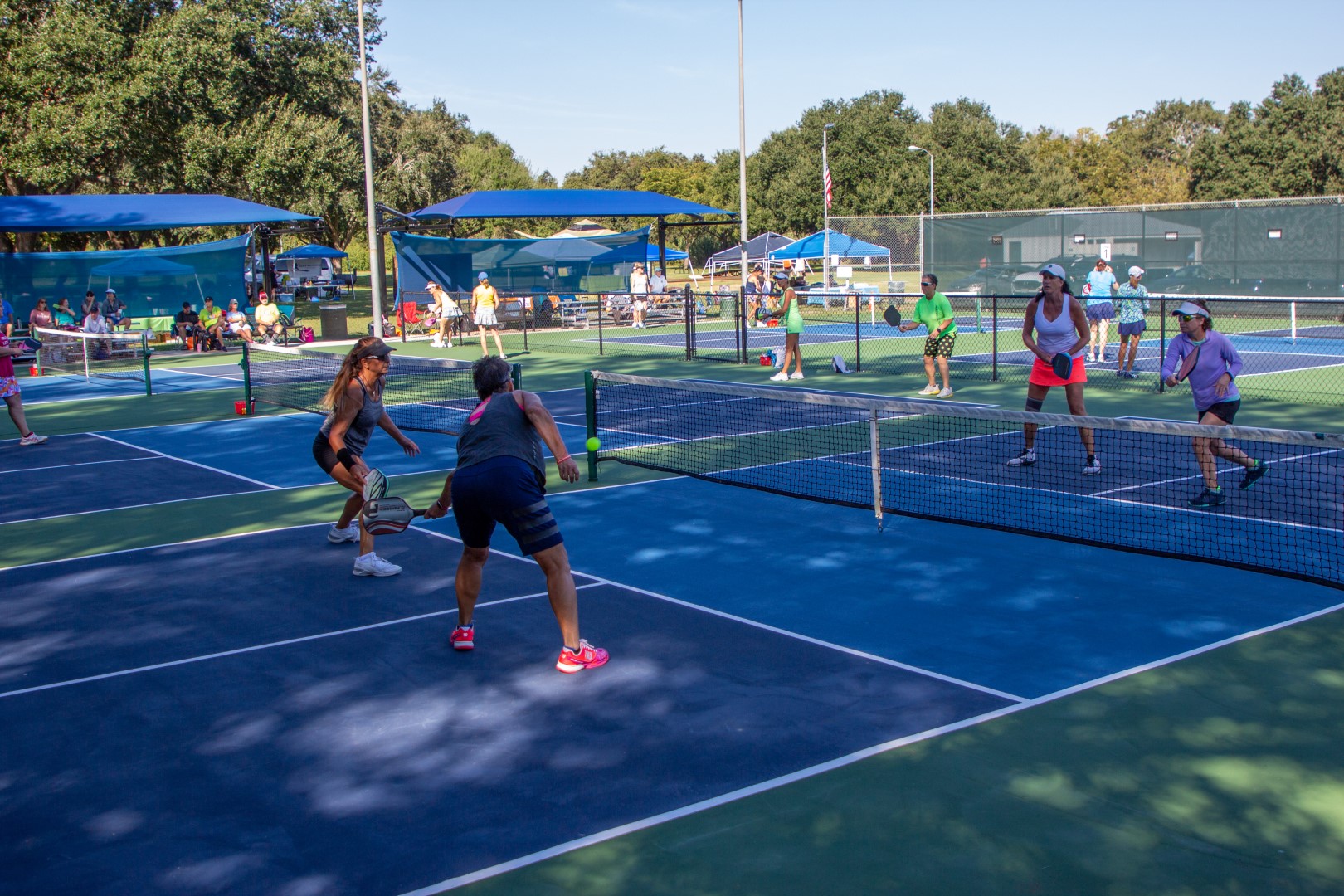 Group of people playing pickleball at Jackson Street Park