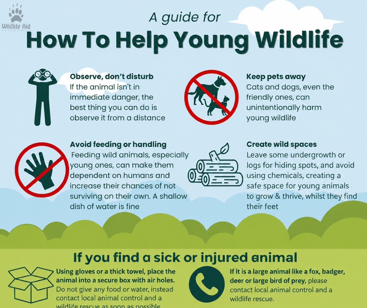 Click here to learn how to help young wildlife
